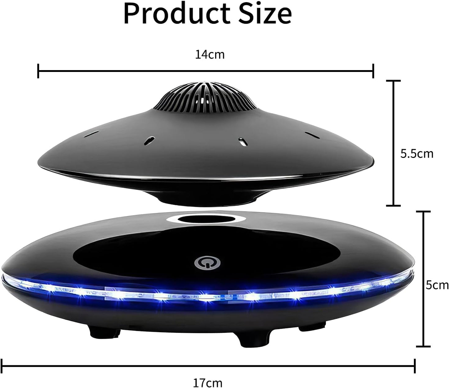 Levitating Bluetooth Speaker, Wireless Floating Speaker Bluetooth 4.0, Magnetic Levitating Speaker with LED Flash Lights & 360° Rotation for Home, Office Creative Decor, Cool Tech Gadgets