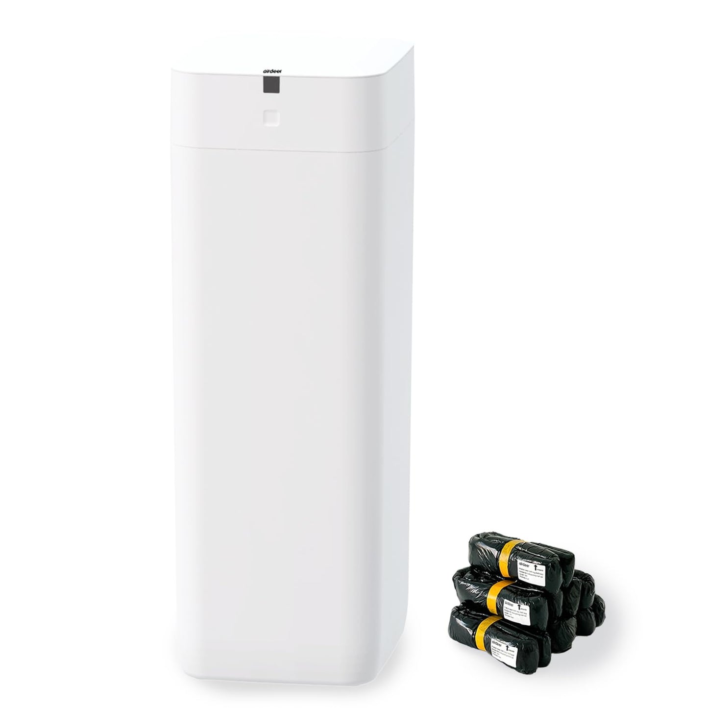 Automatic Trash Can, 4 Gallon Self Sealing and Self-Changing Smart Trash Can, Motion Sensor, Touchless Garbage can with lid for Kitchen Bathroom Office, 6 Refill Rings(A1, Golden line)