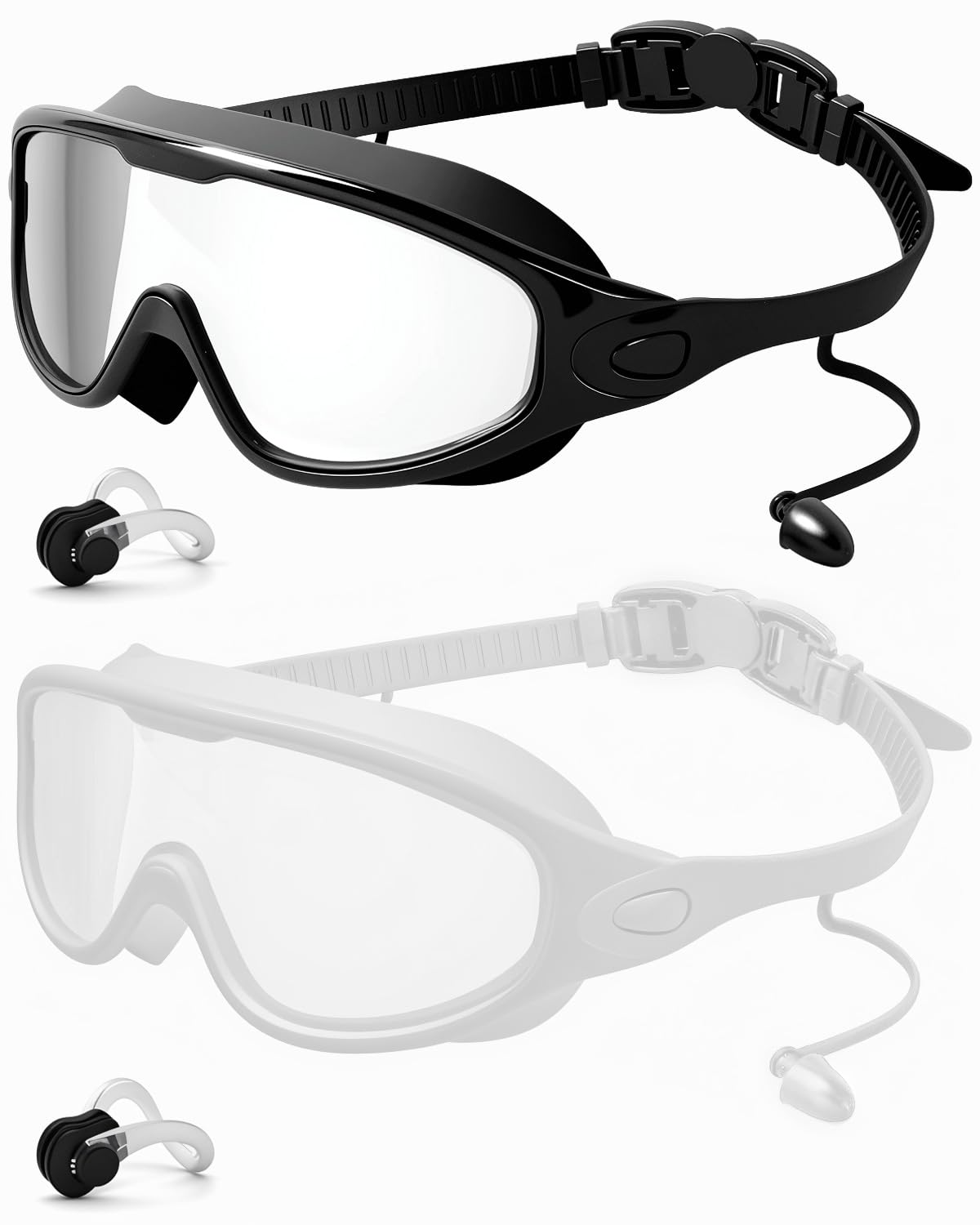 Rantizon Swim Goggles 2 Pack, Wide View Anti Fog&UV Swimming Goggles for Audlt, No Leaking Summer Gifts for Men Women Kid