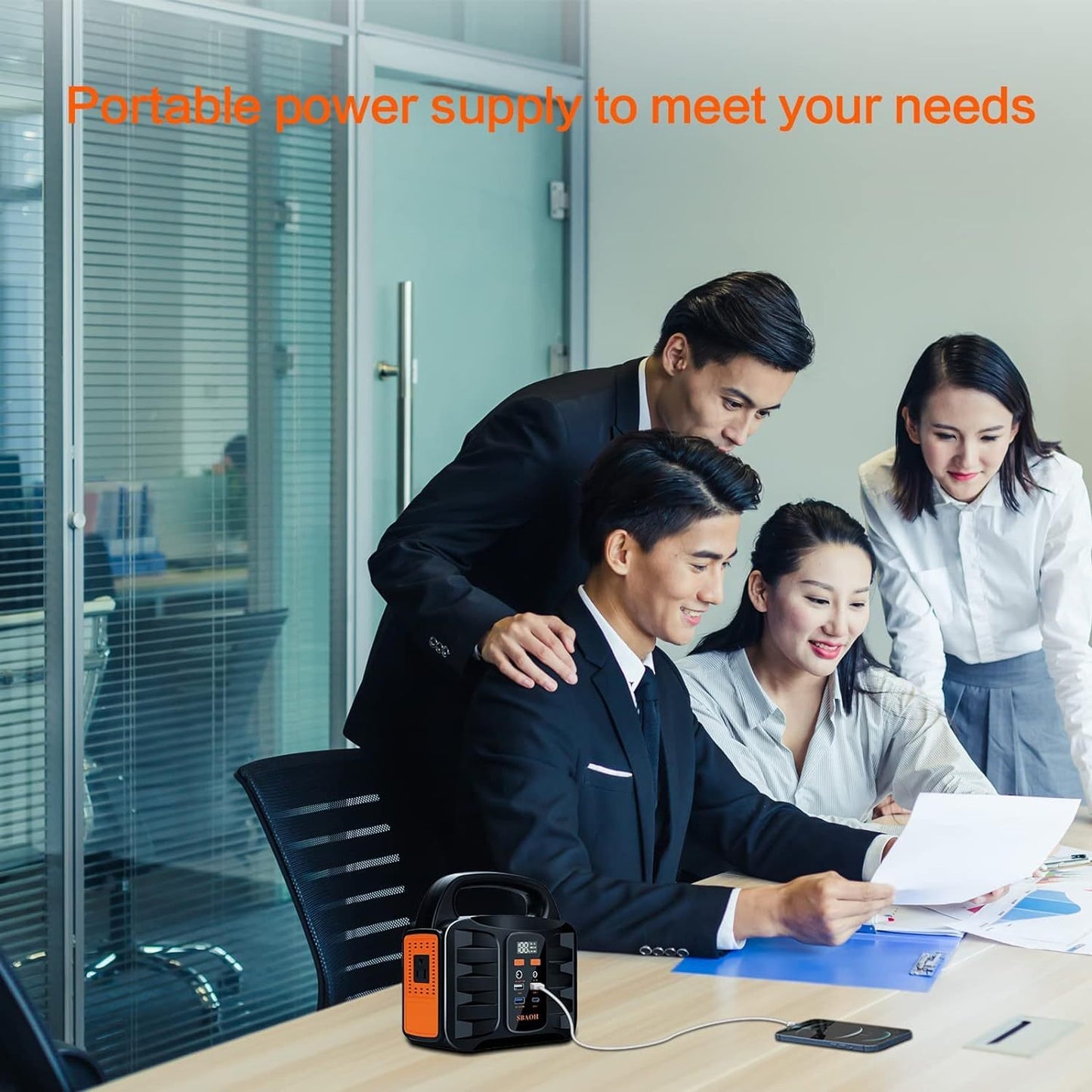 Portable Power Station 150W 155Wh 42000mAh Solar Generator.