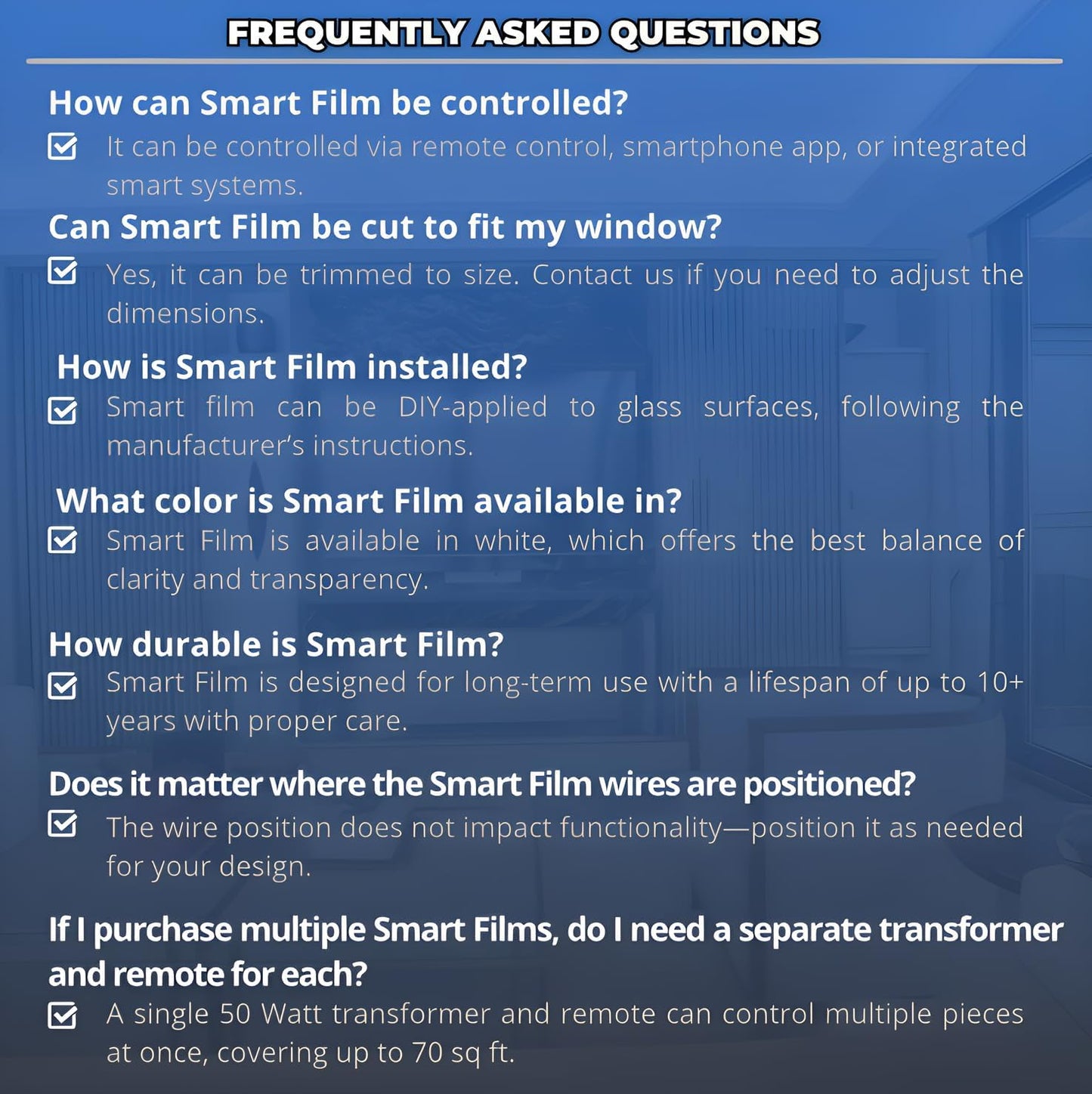 (47.5" x 78.5") | Window Privacy Film | PDLC Switchable, Window Film | Smart Film for Windows & Home Office Window |Adhesive Privacy Film | Heat Insulation UV Blocking-Clear to Opaque, Smart Tint