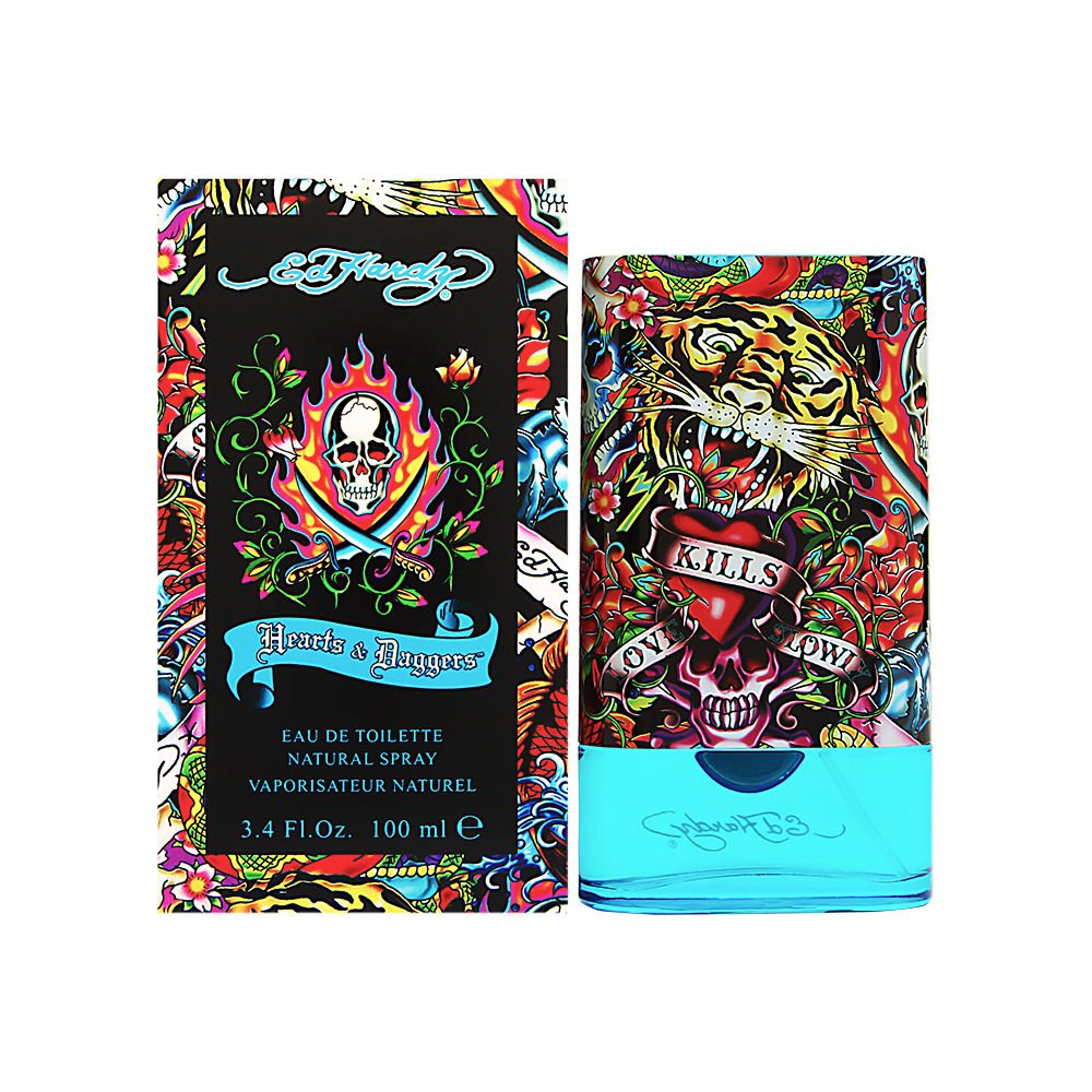 Ed Hardy Men's Cologne Fragrance Spray, Hearts & Daggers, Eau De Toilette, 3.4 fl oz