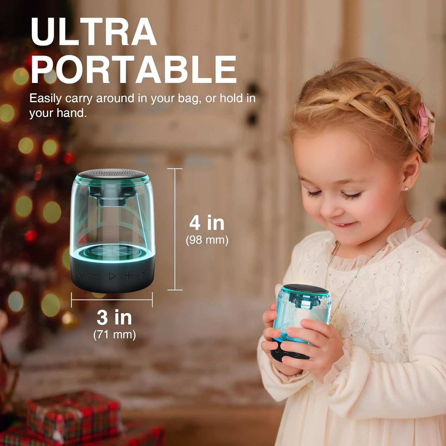 MEGATEK Portable Bluetooth Speakers (2-Pack) – True Wireless Stereo (TWS) Pair, Vibrant LED Lights, 360° HD Sound, 12-Hour Playtime, IPX5 Waterproof – Perfect for Home, Parties, Outdoors, and Travel