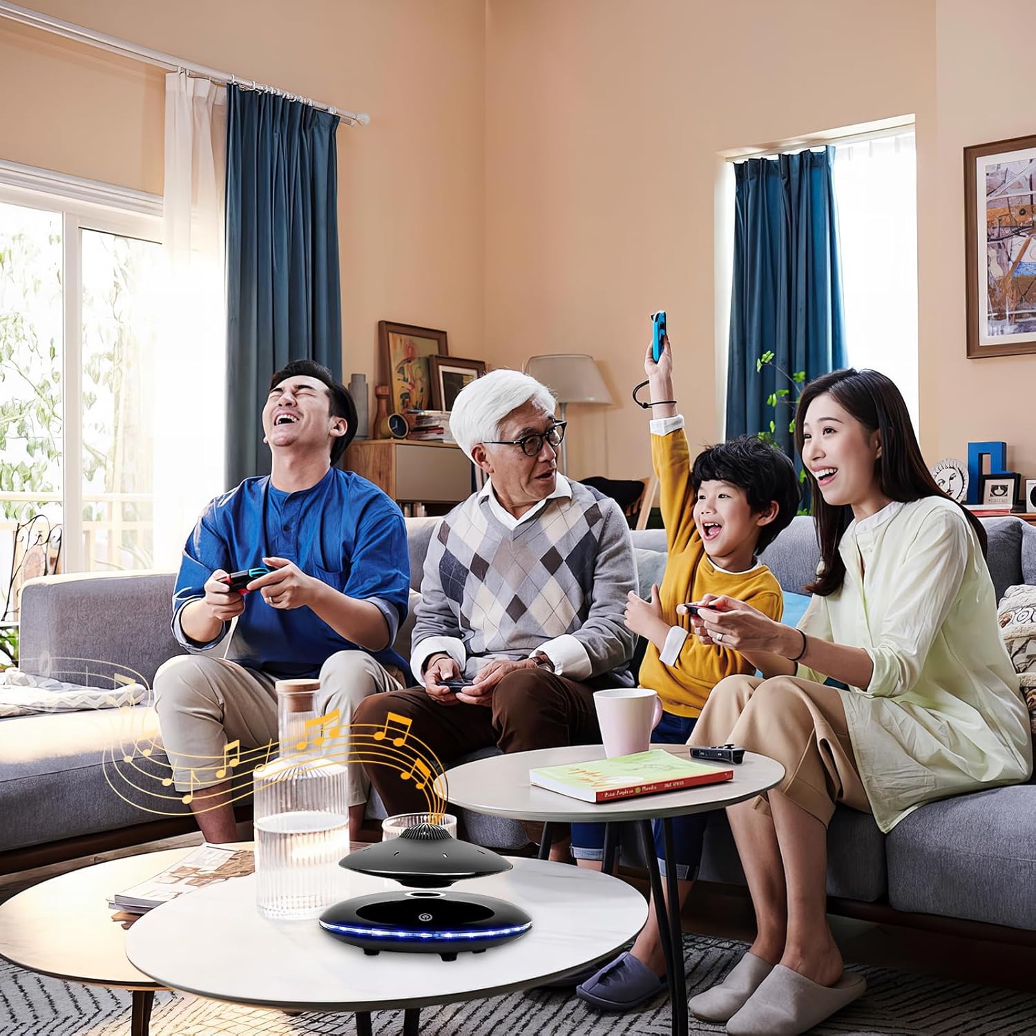 Levitating Bluetooth Speaker, Wireless Floating Speaker Bluetooth 4.0, Magnetic Levitating Speaker with LED Flash Lights & 360° Rotation for Home, Office Creative Decor, Cool Tech Gadgets