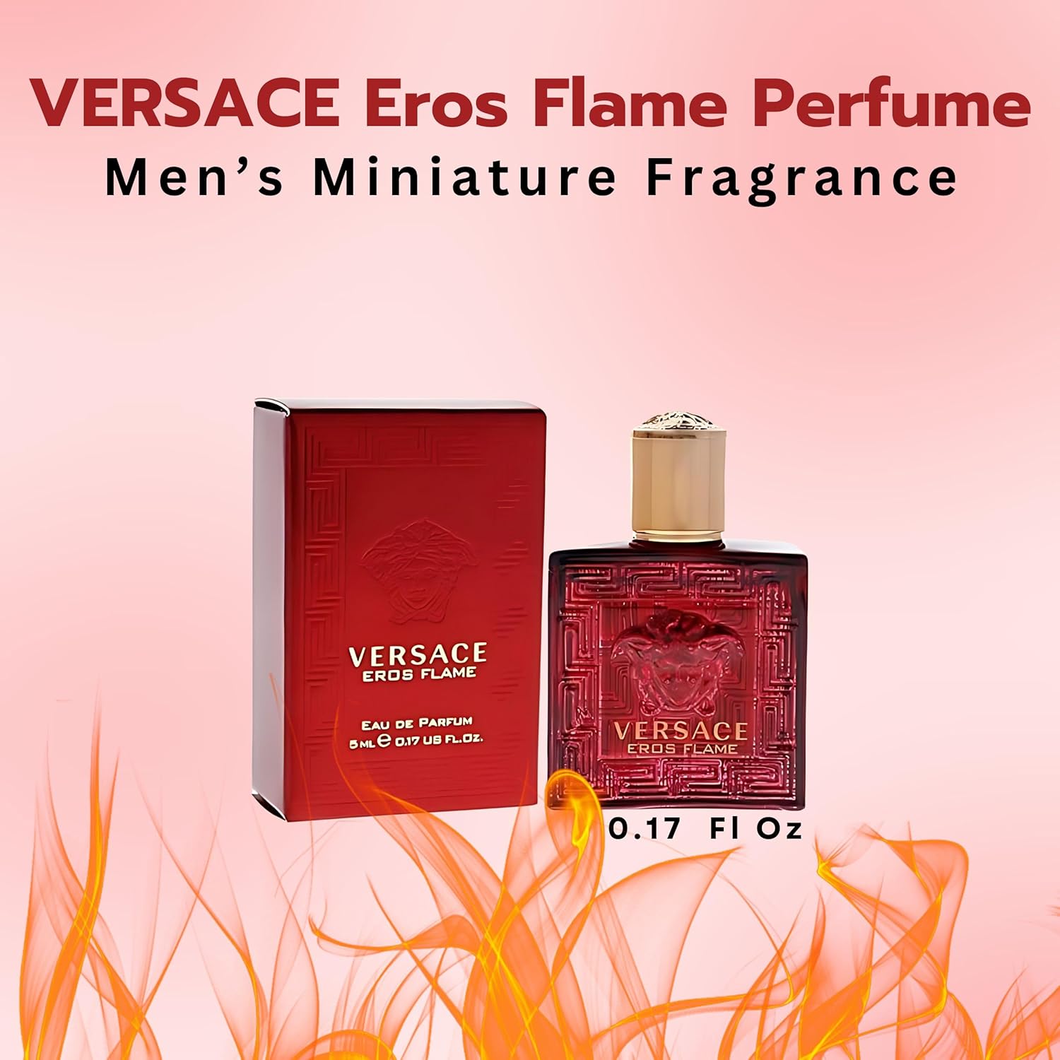 Versace Eros Flame Perfume for Men Mini EDP Splash 0.17 Ounce