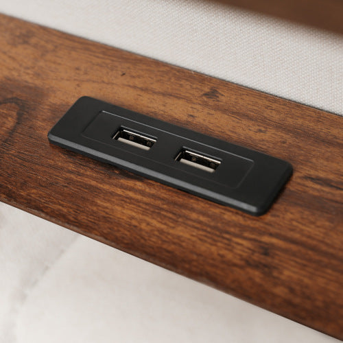 A Metal Bed Frame Made Of Linen Material