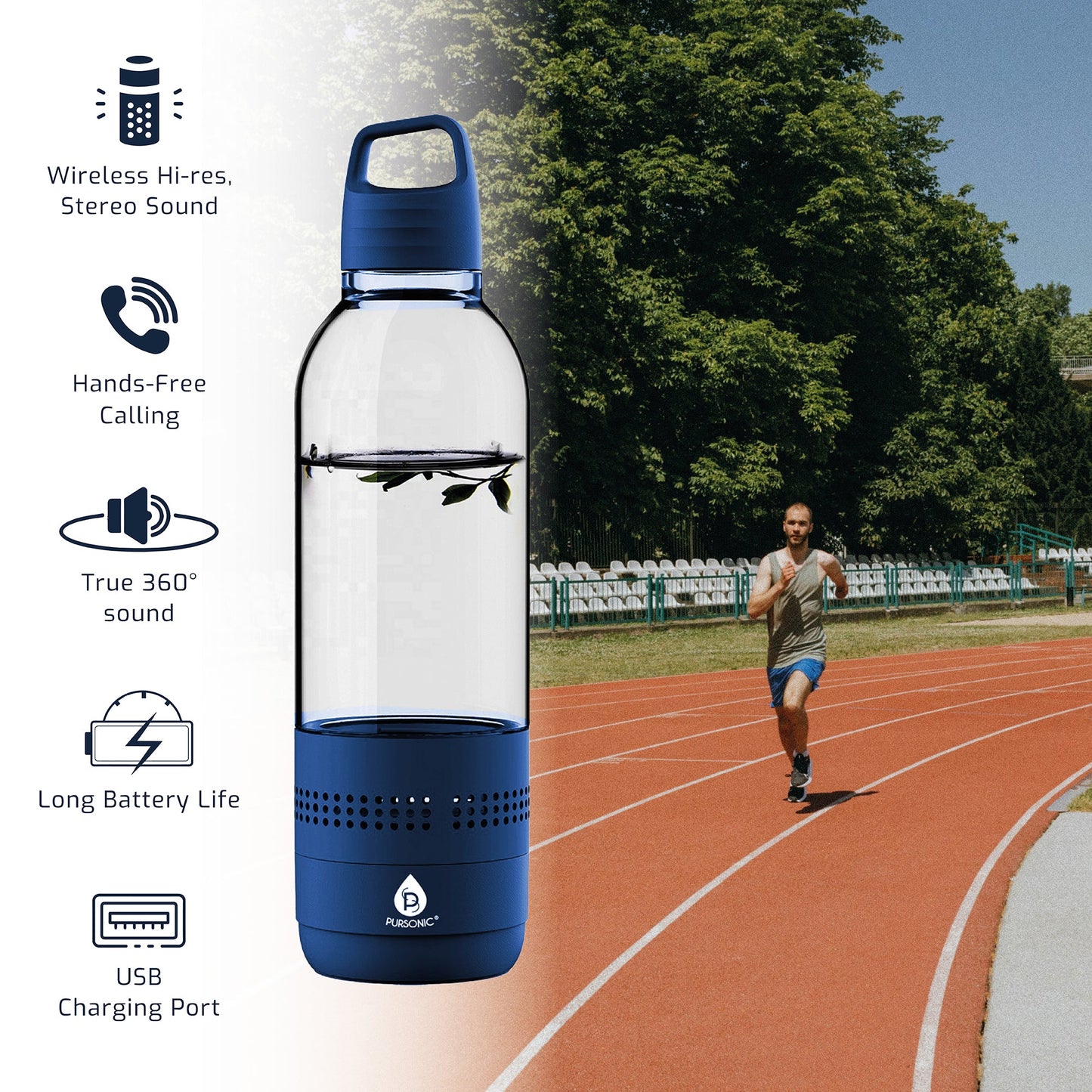 Pursonic 2-in-1 Water Bottle and Speaker