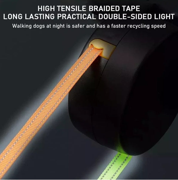 Dual Pet Leash Retractable Reflective Lead 360 Swivel Double Dog Walking Leash!